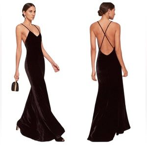 Reformation “Rimini” Black Velvet Gown